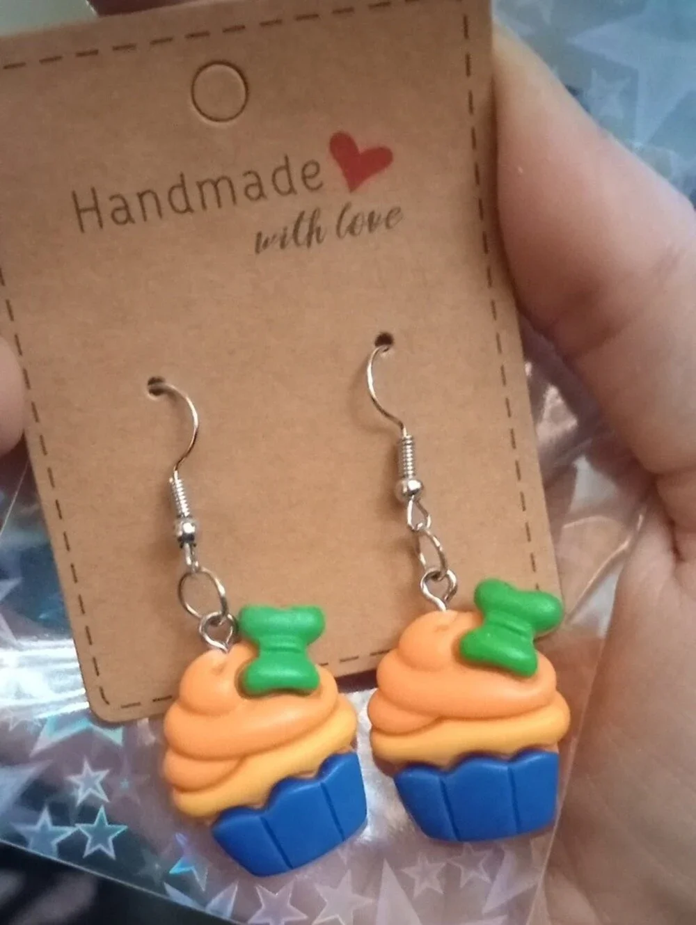 $8 Each Or Bundle 5/$20 Handmade Kids Disney Inspired Orange Cupcake Earrings